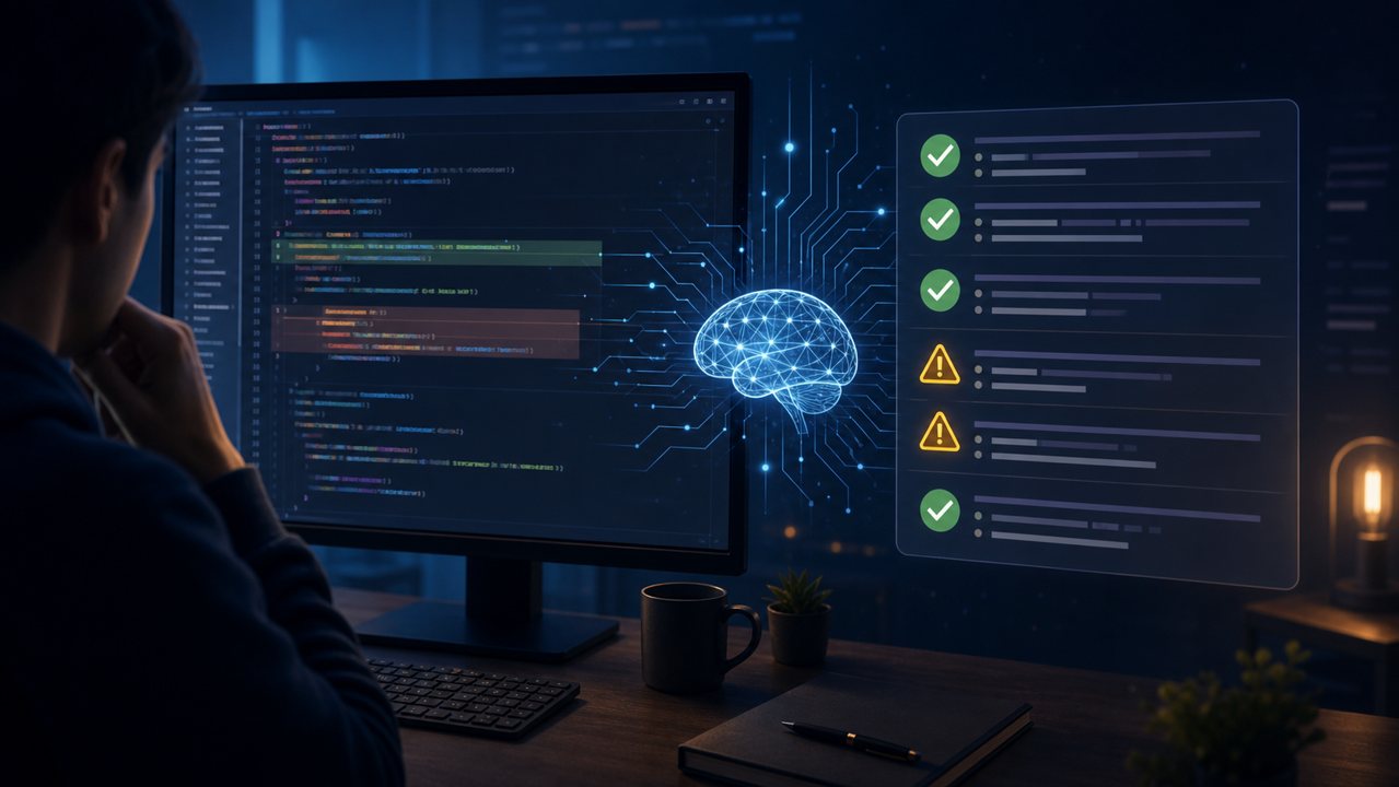 AI 代码评审提示词与检查清单示意图