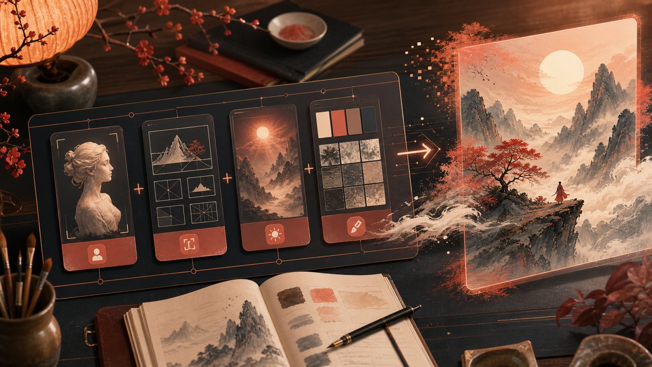 AI 作图提示词公式模块示意图