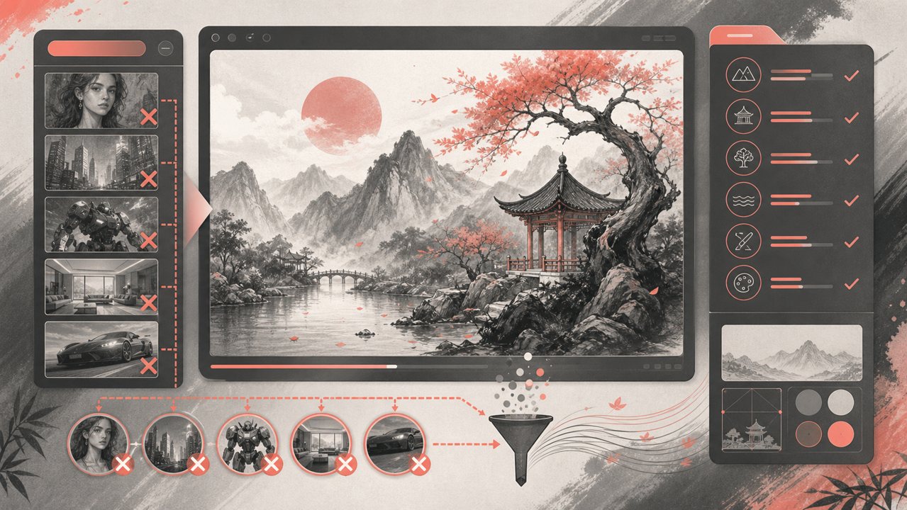 AI 作图负面提示词边界控制示意图