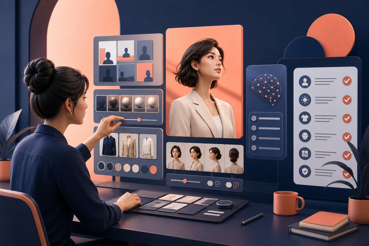 AI 人像生成提示词构图光线与一致性控制
