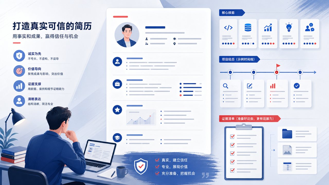 AI 写简历的项目成果结构示意图