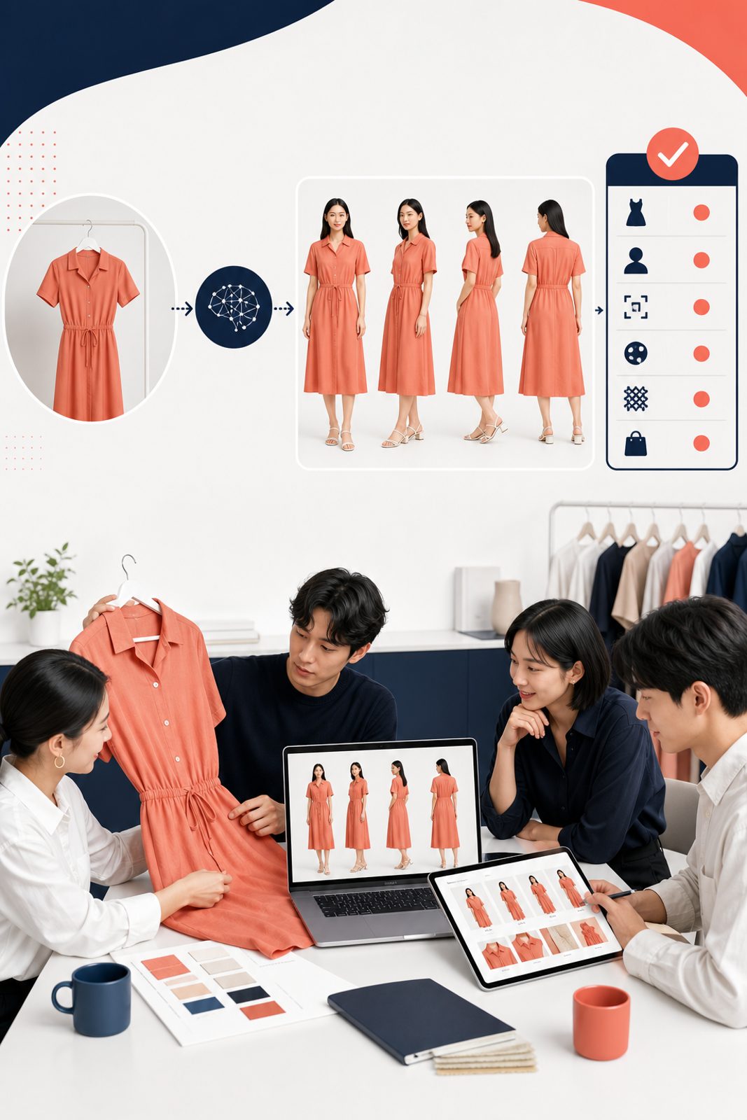 AI 虚拟模特电商素材与商品一致性检查