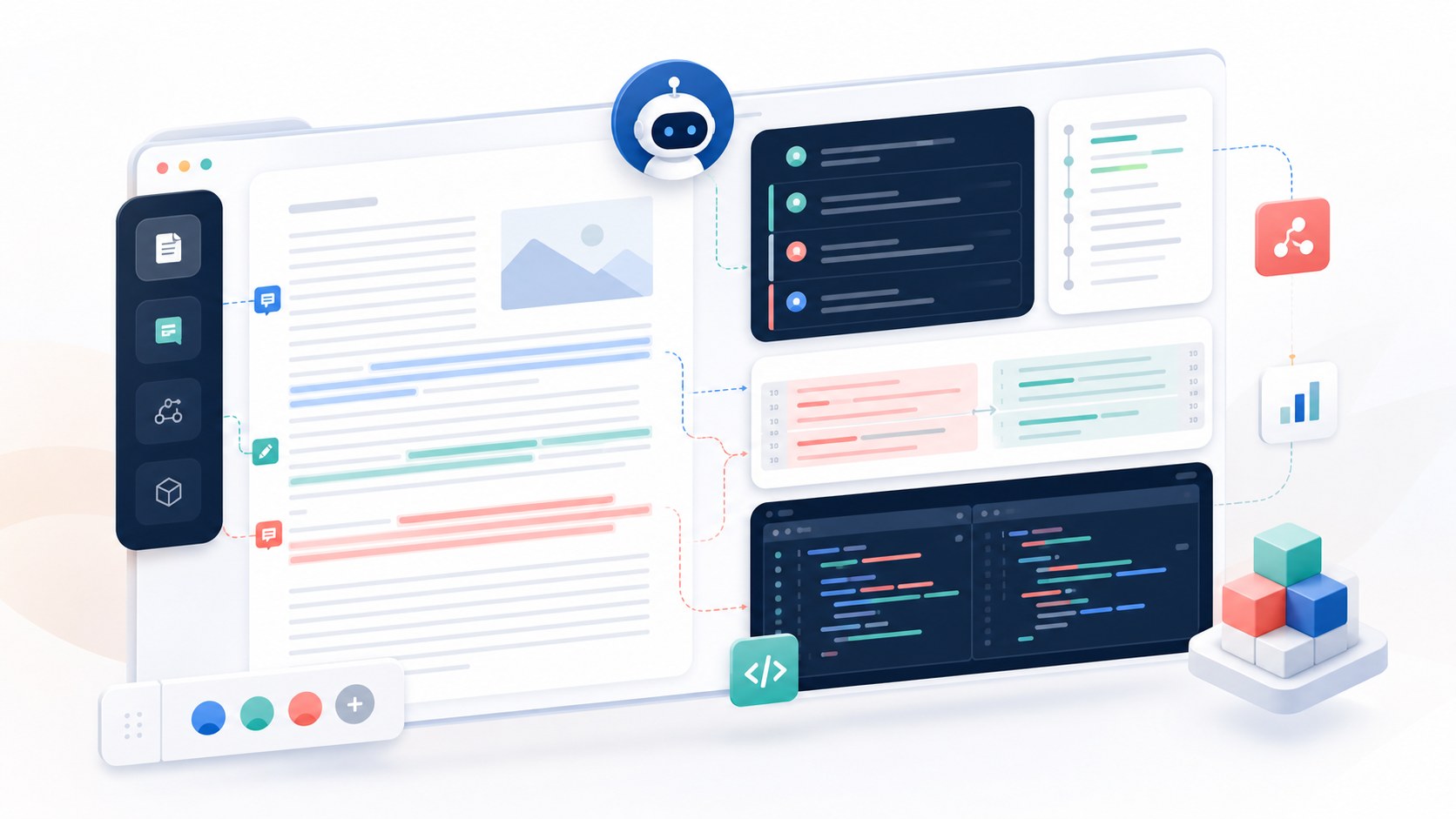 ChatGPT Canvas 长文与代码协作工作流示意图