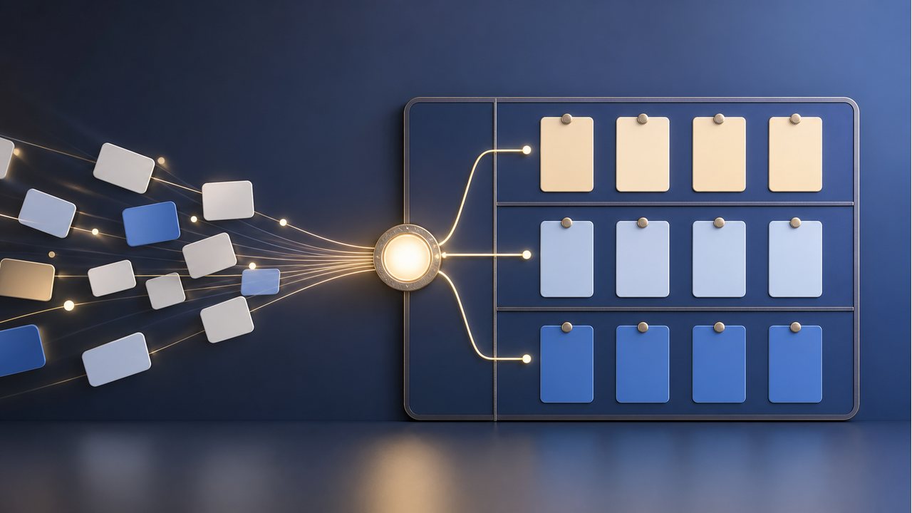 AI 组织复杂任务的工作流示意图