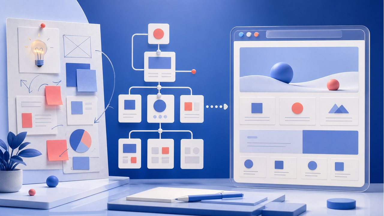 AI 网站规划的信息架构示意图